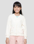 Little M Texture Fish Applique Pockets Girls Cardigan