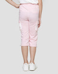 Little M Wide Leg Cargo Garis Celana Panjang Anak Perempuan