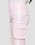 Little M Wide Leg Cargo Garis Celana Panjang Anak Perempuan