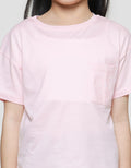 Aero Tencel Kantong  Kaos Lengan Pendek Anak Perempuan