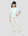Aero Tencel Kantong  Kaos Lengan Pendek Anak Perempuan