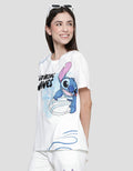 Disney Tee Reguler Print Stitch Kaos Lengan Pendek Wanita
