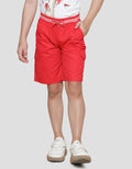 Little M Solid Cargo Twill Peach Boys Shorts