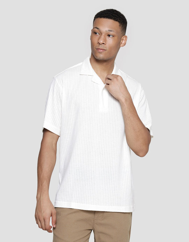 Details Texture Solid Cos Polo Shirt Men