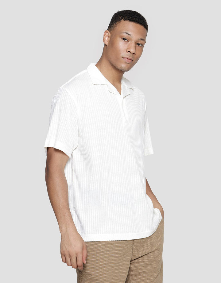 Details Texture Solid Cos Polo Shirt Men