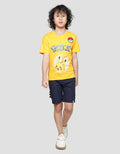 Character Pokemon Logo Bordir Puff Kaos Anak Laki-Laki