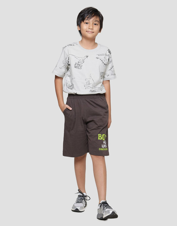Aero Just Boy Loves Dino Celana Pendek Anak Laki-laki