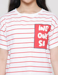 Nevada Boxy Stripes Indonesia Kaos Lengan Pendek Anak Perempuan