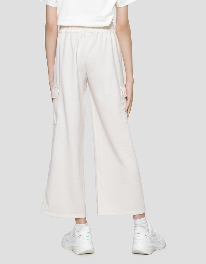 Nevada Knit Cargo With Embro Flowers Girls Long Pants