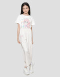 Nevada Knit Cargo With Embro Flowers Girls Long Pants