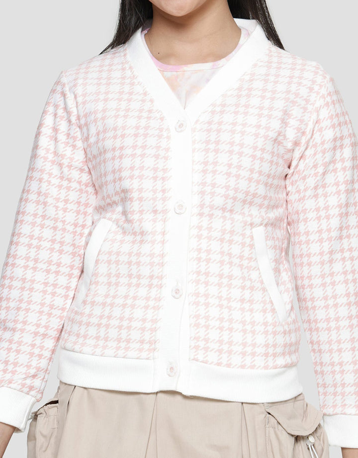 Nevada V Neck Fullprint Cardigan for Girls