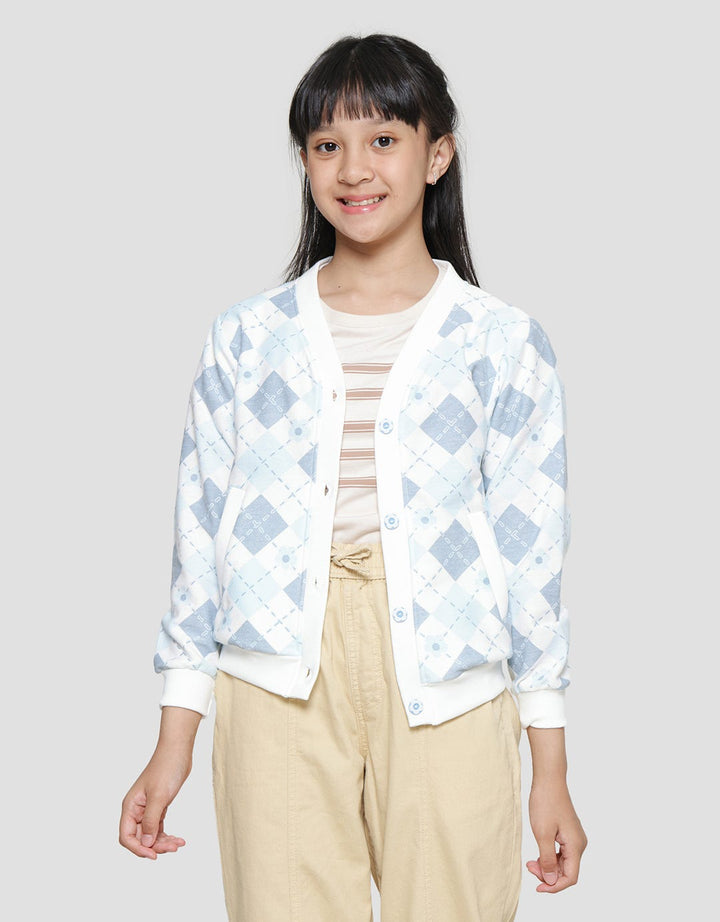 Nevada V Neck Fullprint Cardigan Anak Perempuan