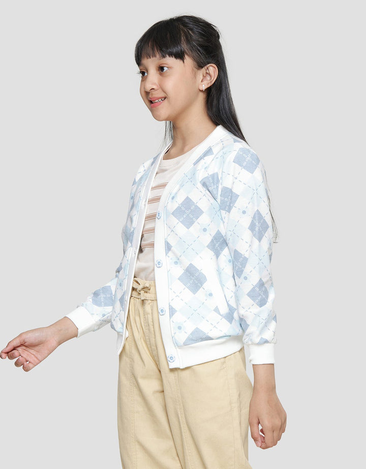 Nevada V Neck Fullprint Cardigan Anak Perempuan