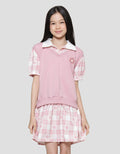 Nevada Collar Knit Combination Woven Midi Dress Anak Perempuan