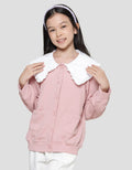 Nevada Knit Texture With Contrast Flat Collar Cardigan Anak Perempuan
