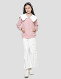 Nevada Knit Texture With Contrast Flat Collar Cardigan Anak Perempuan