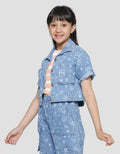 Nevada Crop Full Print Denim Jacket for Girls