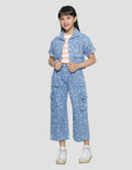 Nevada Crop Full Print Denim Jacket for Girls