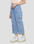 Nevada Wideleg Full Print Girls Denim Long Pants