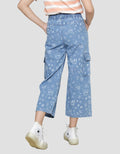 Nevada Wideleg Full Print Girls Denim Long Pants