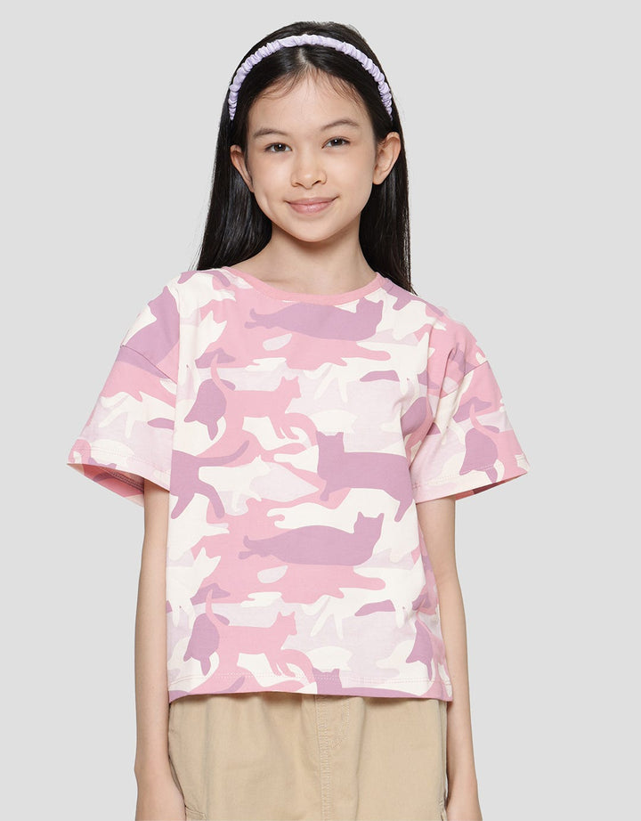 Nevada Kiss Camo Kaos Anak Perempuan