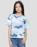 Nevada Kiss Print Camo Kaos Anak Perempuan