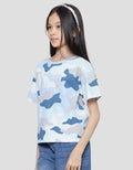 Nevada Kiss Print Camo Kaos Anak Perempuan