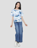 Nevada Kiss Print Camo Kaos Anak Perempuan