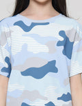 Nevada Kiss Print Camo Kaos Anak Perempuan