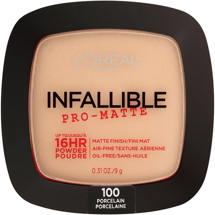 L'Oreal Paris Infallible Pro-Matte 16HR Powder Make Up - 100 Porcelain