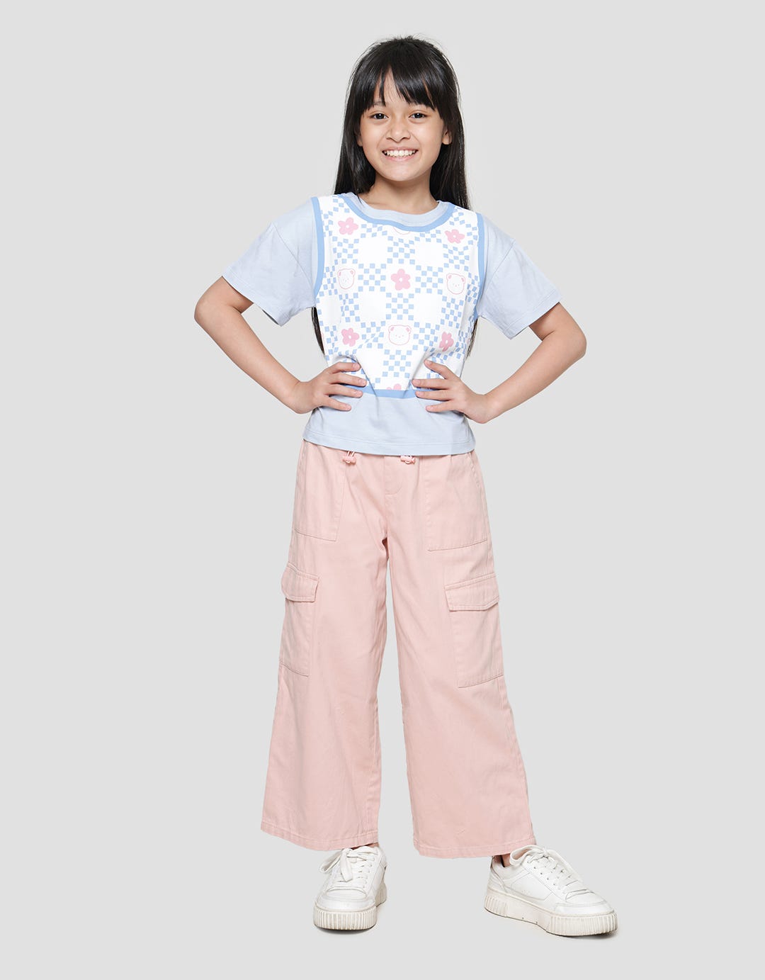 Aero  Print Vest 2 Flower Kaos Lengan Pendek Anak Perempuan
