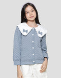Aero Tekstur Kerah Pita 2 Cardigan Anak Perempuan