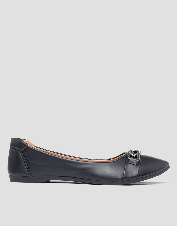 St. Yves SCC Gold Buckle Sepatu Flat Wanita