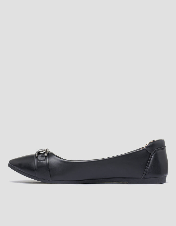 St. Yves SCC Gold Buckle Sepatu Flat Wanita