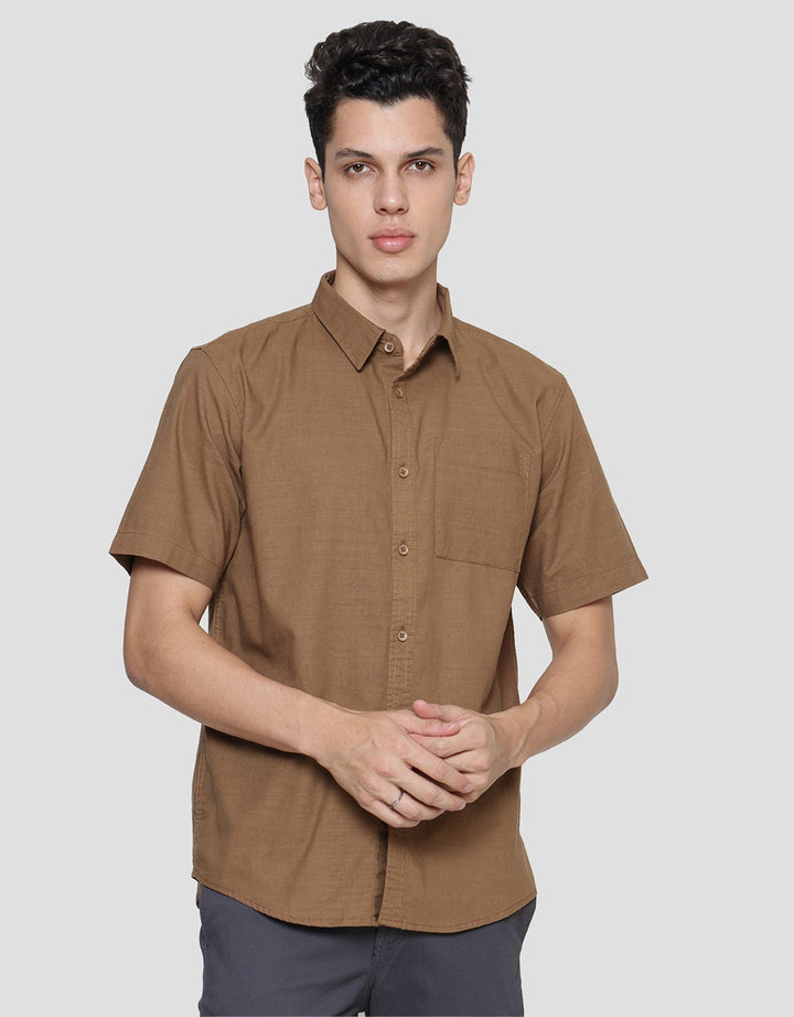 Cole Woven Reg Solid Cotton Linen Slub Men's Shirt