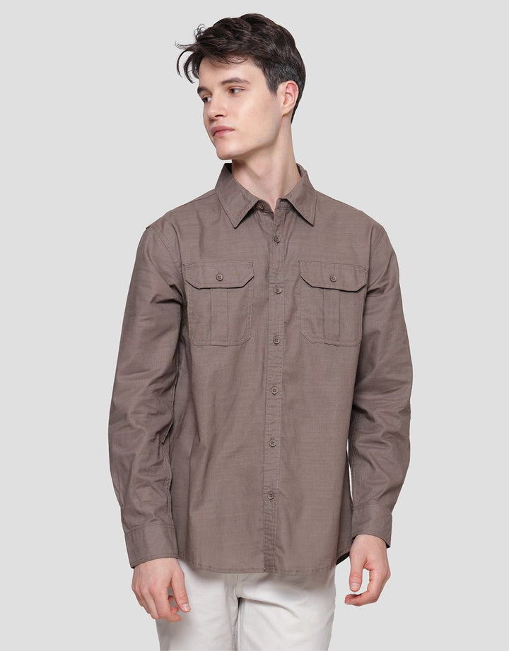 Cole Woven Double Pocket Cotton Linen Slub Men's Shirt