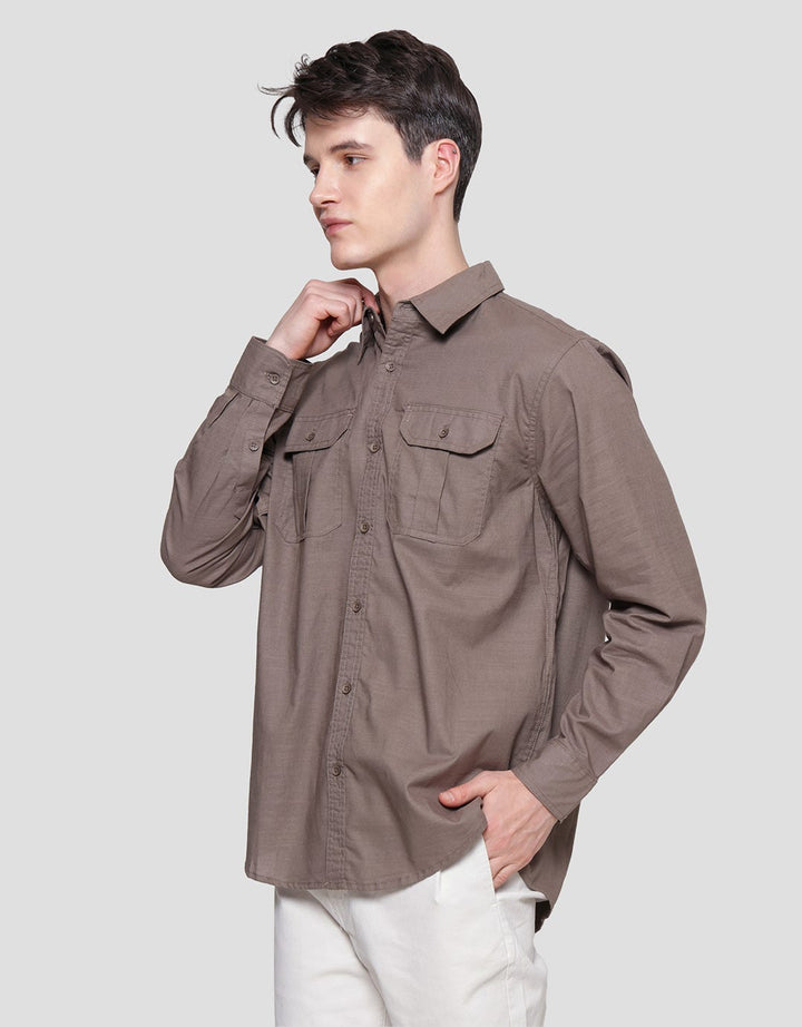 Cole Woven Double Pocket Cotton Linen Slub Men's Shirt