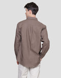 Cole Woven Double Pocket Cotton Linen Slub Kemeja Pria