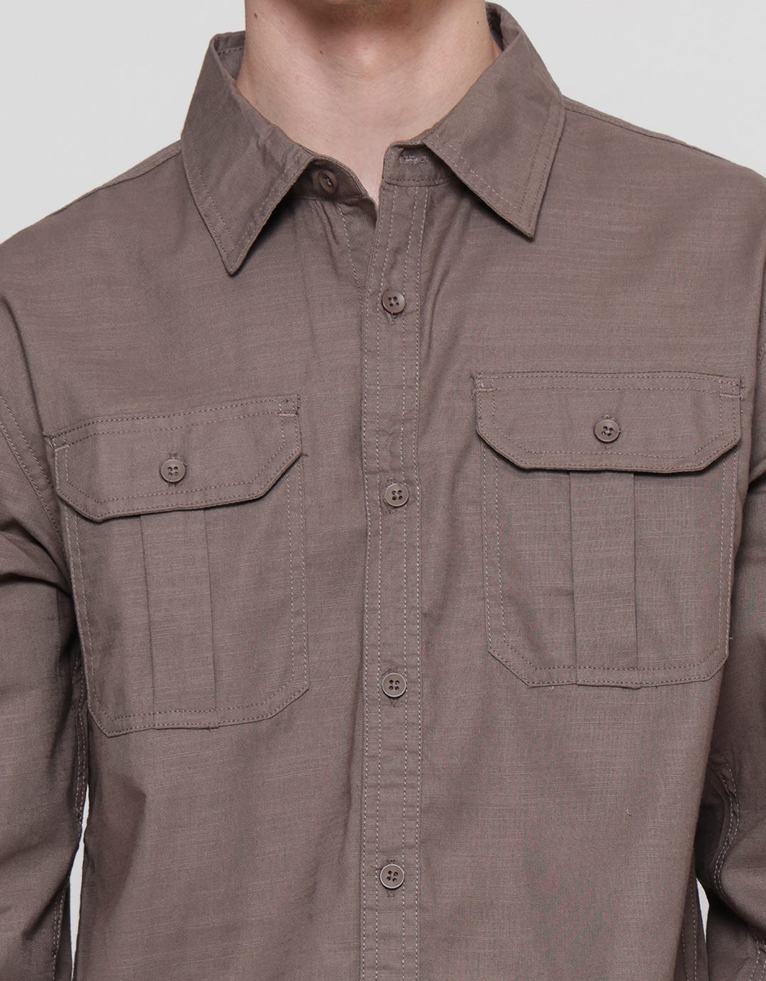 Cole Woven Double Pocket Cotton Linen Slub Men's Shirt