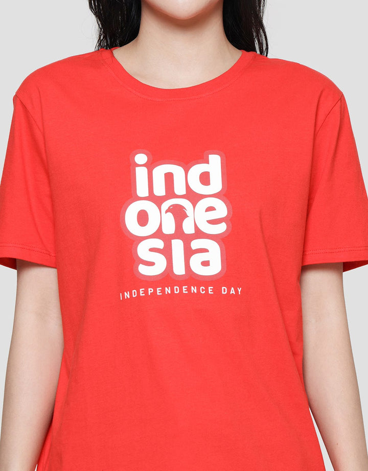Nevada Indonesia Independence Day Kaos Lengan Pendek Wanita