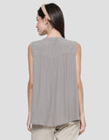 Connexion Sleeveless Crinkle With Embro Lace Blouse for Women