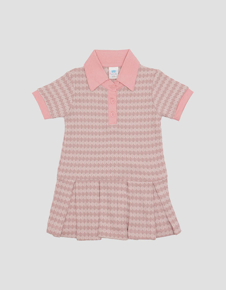 Pipiniko Kerah Bahan Texture Midi Dress Anak Perempuan