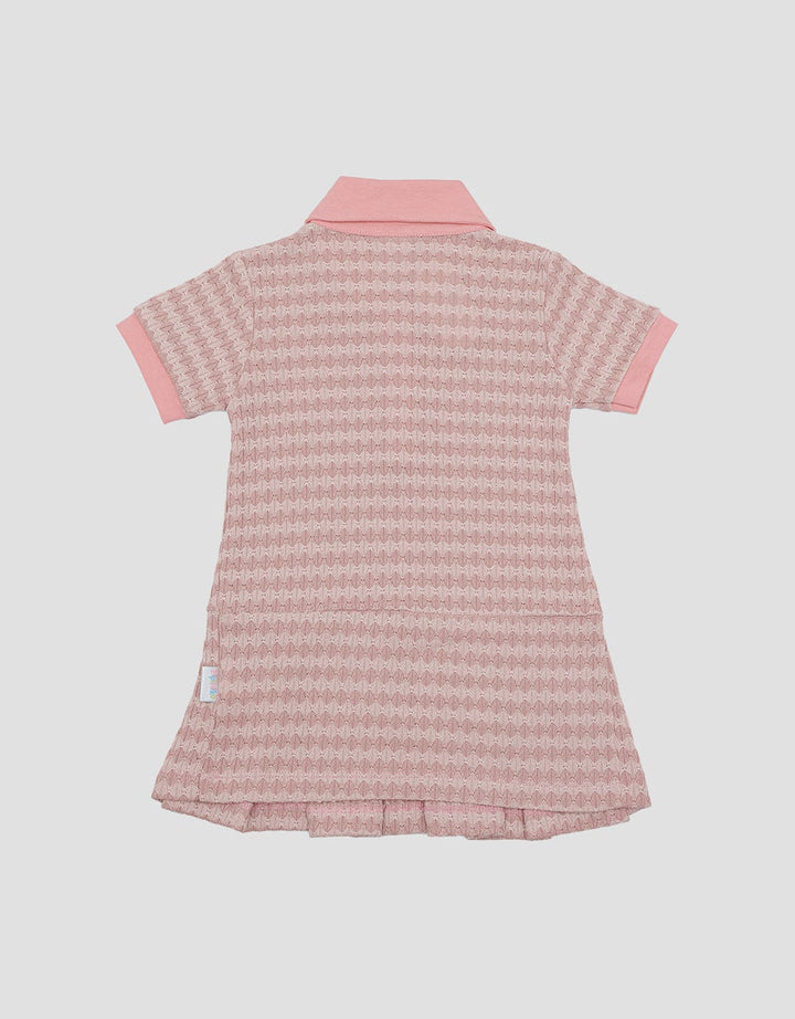 Pipiniko Kerah Bahan Texture Midi Dress Anak Perempuan