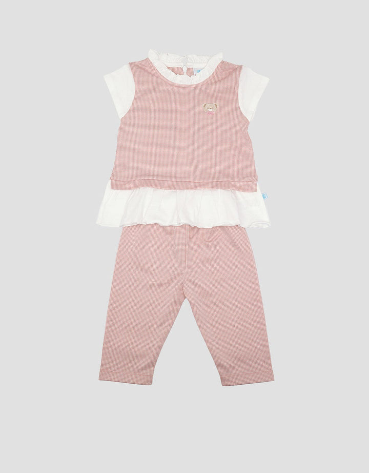 Pipiniko Ruffle Baju Set Knit Anak Perempuan