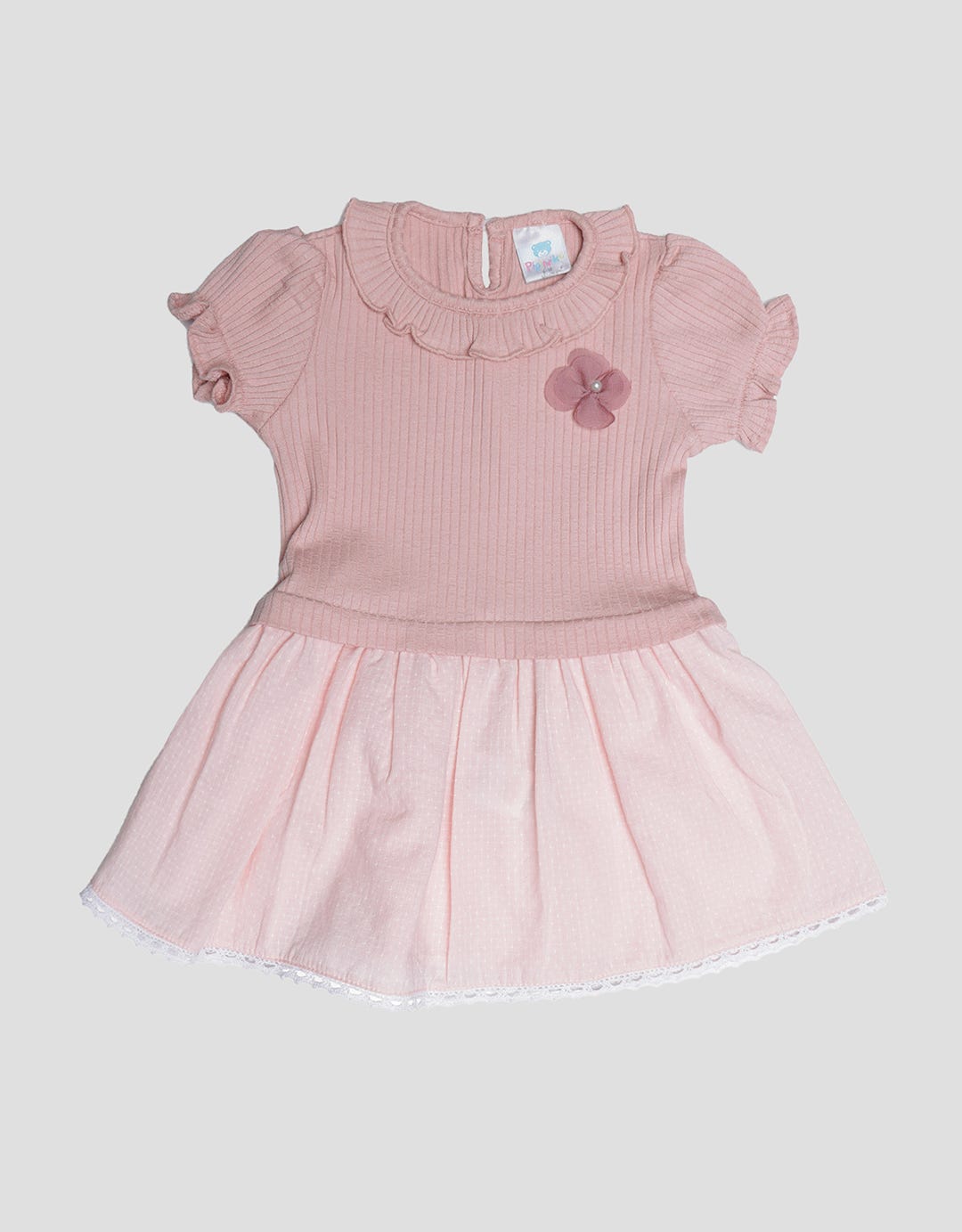 Pipiniko Flower Knit Wove Midi Dress Anak Perempuan