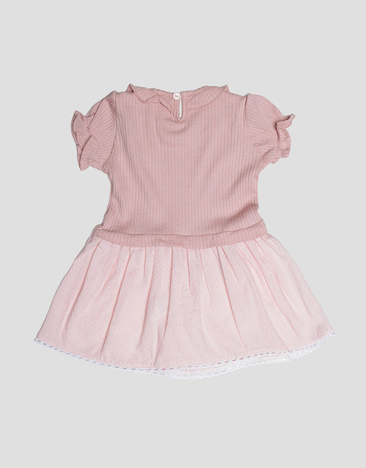 Pipiniko Flower Knit Wove Midi Dress Anak Perempuan