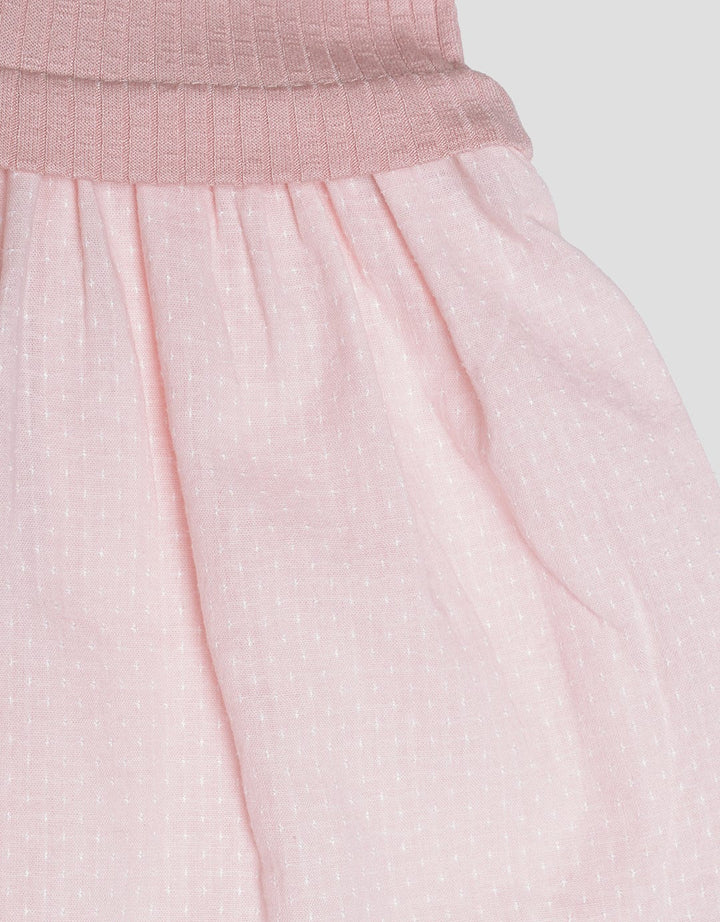 Pipiniko Flower Knit Wove Midi Dress Anak Perempuan