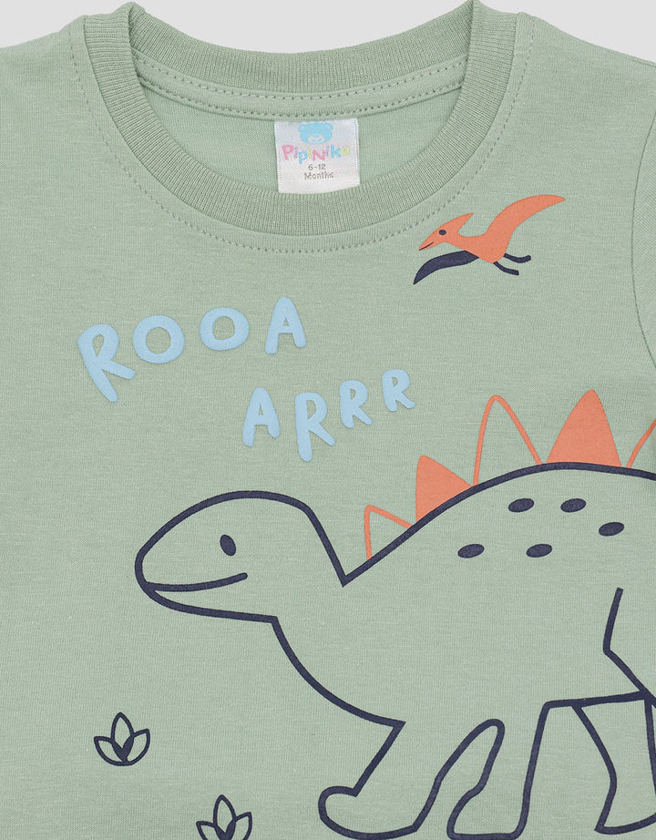Pipiniko Jersey Dino Roar Baju One Set Anak Laki-Laki