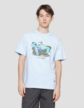 Disney Sulley Mu Eating Pizza Kaos Lengan Pendek Pria