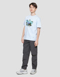 Disney Sulley Mu Eating Pizza Kaos Lengan Pendek Pria
